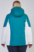 Оптом Куртка горнолыжная женская большого размера бирюзового цвета 1934Br в Самаре, фото 5