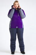 Оптом Костюм горнолыжный женский большого размера темно-фиолетового цвета 01934TF в Перми, фото 4