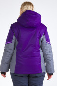 Оптом Куртка горнолыжная женская большого размера темно-фиолетового цвета 1934TF в Уфе, фото 4