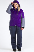 Оптом Костюм горнолыжный женский большого размера темно-фиолетового цвета 01934TF в Перми, фото 11