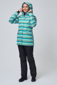 Оптом Женский зимний горнолыжный костюм бирюзового цвета 01937Br в Самаре, фото 6