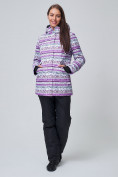 Оптом Женская зимняя горнолыжная куртка фиолетовго цвета 1937F в Казани, фото 4