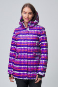Оптом Женская зимняя горнолыжная куртка темно-фиолетового цвета 1937TF в Казани