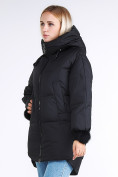 Оптом Куртка зимняя женская молодежная с помпонами черного цвета 1943_01Ch, фото 5