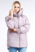 Оптом Куртка зимняя женская молодежная с помпонами розового цвета 1943_12R в Перми, фото 2
