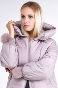 Оптом Куртка зимняя женская молодежная с помпонами розового цвета 1943_12R, фото 7