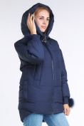 Оптом Куртка зимняя женская молодежная с помпонами темно-синего цвета 1943_22TS, фото 5