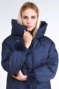 Оптом Куртка зимняя женская молодежная с помпонами темно-синего цвета 1943_22TS, фото 8