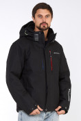 Оптом Мужская зимняя горнолыжная куртка большого размера черного цвета 19471Ch, фото 2
