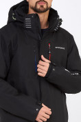 Оптом Мужская зимняя горнолыжная куртка большого размера черного цвета 19471Ch, фото 6