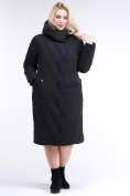 Оптом Куртка зимняя женская классическая одеяло черного цвета 191949_01Ch в Перми