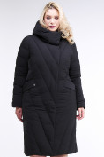 Оптом Куртка зимняя женская классическая одеяло черного цвета 191949_01Ch в Новосибирске, фото 2