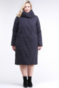 Оптом Куртка зимняя женская классическая одеяло темно-синего цвета 191949_02TS в Екатеринбурге