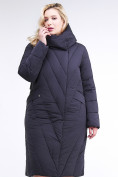 Оптом Куртка зимняя женская классическая одеяло темно-синего цвета 191949_02TS, фото 2