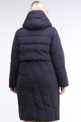 Оптом Куртка зимняя женская классическая одеяло темно-синего цвета 191949_02TS, фото 4