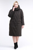 Оптом Куртка зимняя женская классическая одеяло коричневого цвета 191949_09K в Сочи