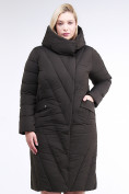 Оптом Куртка зимняя женская классическая одеяло коричневого цвета 191949_09K, фото 3