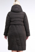 Оптом Куртка зимняя женская классическая одеяло коричневого цвета 191949_09K в Перми, фото 5