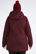 Оптом Куртка парка зимняя женская большого размера бордового цвета 19491Bo в Сочи, фото 13