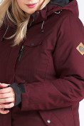 Оптом Куртка парка зимняя женская большого размера бордового цвета 19491Bo, фото 16