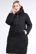 Оптом Куртка зимняя женская одеяло черного цвета 1959_01Ch