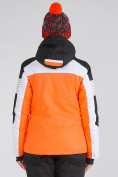 Оптом Женская зимняя горнолыжная куртка оранжевого цвета 19601O, фото 4