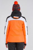 Оптом Женская зимняя горнолыжная куртка оранжевого цвета 19601O в Волгоградке, фото 8