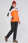 Оптом Женский зимний горнолыжный костюм оранжевого цвета 019601O в Челябинске