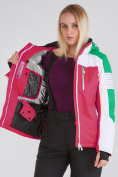 Оптом Женская зимняя горнолыжная куртка розового цвета 19601R в Казани, фото 4