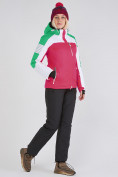 Оптом Женская зимняя горнолыжная куртка розового цвета 19601R в  Красноярске, фото 2