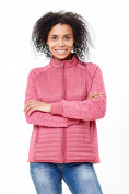 Оптом Молодежная стеганная куртка женская розового цвета 1960R в Казани