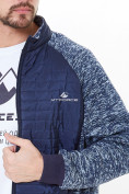 Оптом Молодежная стеганная куртка мужская темно-синего цвета 1961TS в Сочи, фото 6