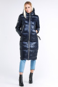 Оптом Куртка зимняя женская классическая темно-синего цвета 1962_02TS