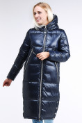 Оптом Куртка зимняя женская классическая темно-синего цвета 1962_02TS в  Красноярске, фото 2