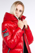Оптом Куртка зимняя женская классическая красного цвета 1962_14Kr, фото 9