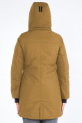 Оптом Куртка парка зимняя женская горчичного цвета 19621G в Самаре, фото 6