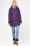 Оптом Куртка парка зимняя женская фиолетового цвета 1963F