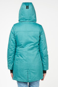 Оптом Куртка парка зимняя женская бирюзового цвета 1963Br, фото 4
