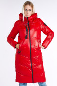 Оптом Куртка зимняя женская молодежная красного цвета 1969_14Kr в Перми, фото 2