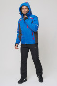 Оптом Мужской зимний горнолыжный костюм MTFORCE голубого цвета 01971Gl в Екатеринбурге, фото 2