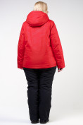 Оптом Костюм горнолыжный женский большого размера красного цвета 021982Kr, фото 4