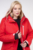 Оптом Куртка горнолыжная женская большого размера красного цвета 21982Kr в Омске, фото 7