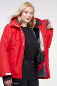Оптом Куртка горнолыжная женская большого размера красного цвета 21982Kr в Санкт-Петербурге, фото 10