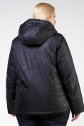 Оптом Куртка горнолыжная женская большого размера черного цвета 21982Ch в Перми, фото 8