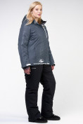 Оптом Костюм горнолыжный женский большого размера серого цвета 011982Sr в Екатеринбурге, фото 2
