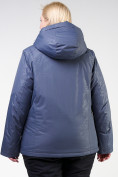 Оптом Куртка горнолыжная женская большого размера синего цвета 21982S, фото 12