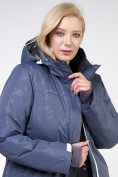 Оптом Куртка горнолыжная женская большого размера синего цвета 21982S, фото 6