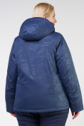 Оптом Куртка горнолыжная женская большого размера темно-синего цвета 21982TS, фото 6