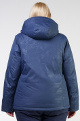 Оптом Куртка горнолыжная женская большого размера темно-синего цвета 21982TS, фото 10
