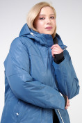 Оптом Куртка горнолыжная женская большого размера голубого цвета 21982Gl в Перми, фото 7